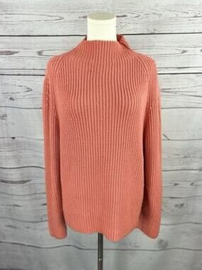 Alexis Oggi Pink Mock Neck Ribbed Knit Sweater Women’s Size Small